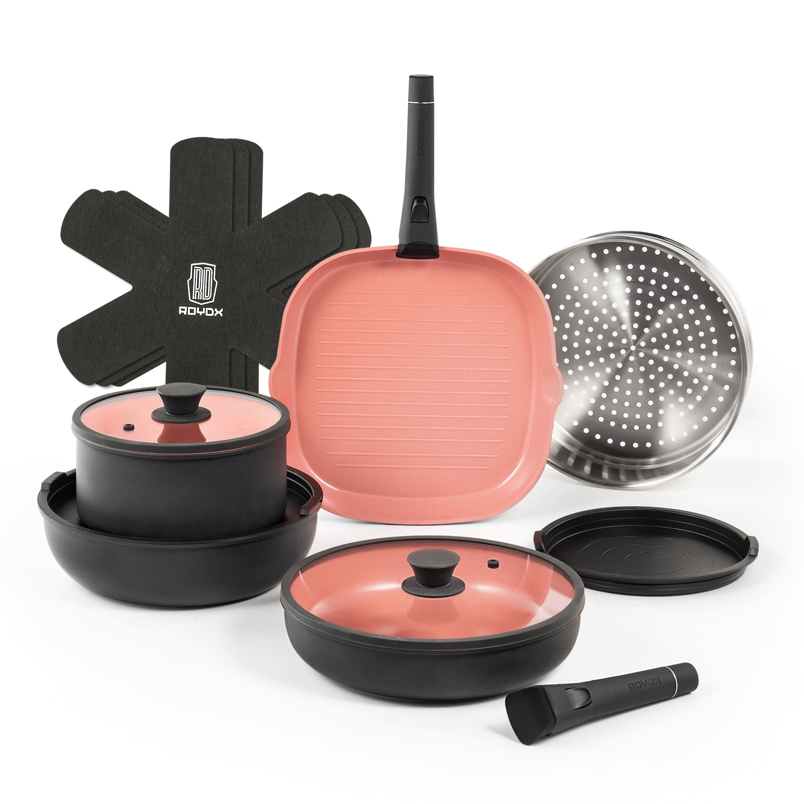 ROYDX Titanium Ceramic Coated Pots and Pans Set