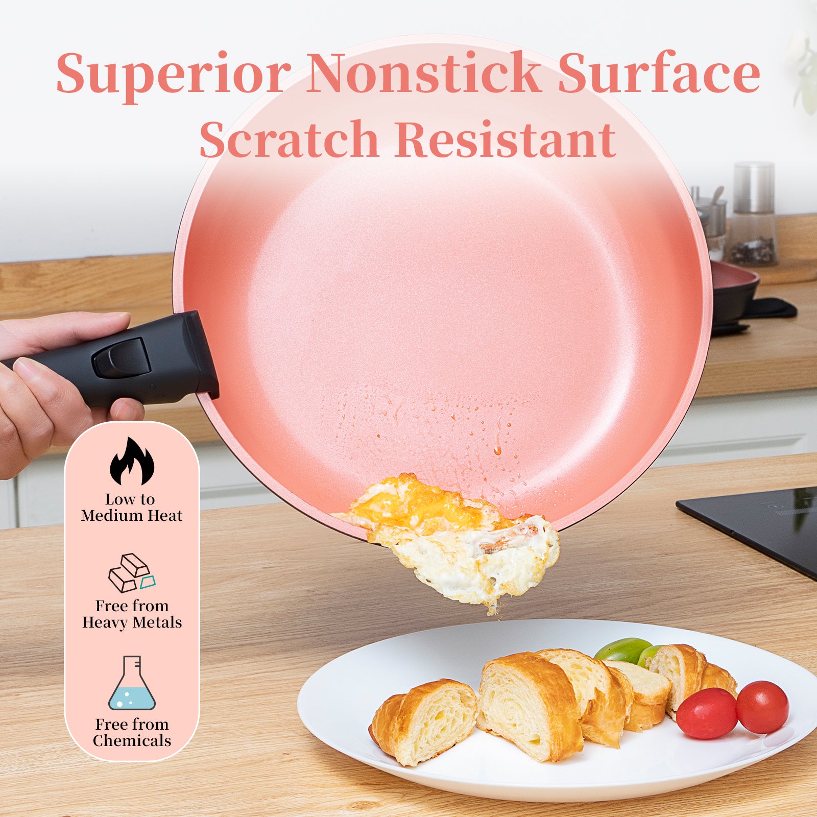 ROYDX Titanium Ceramic Coated Pots and Pans Set