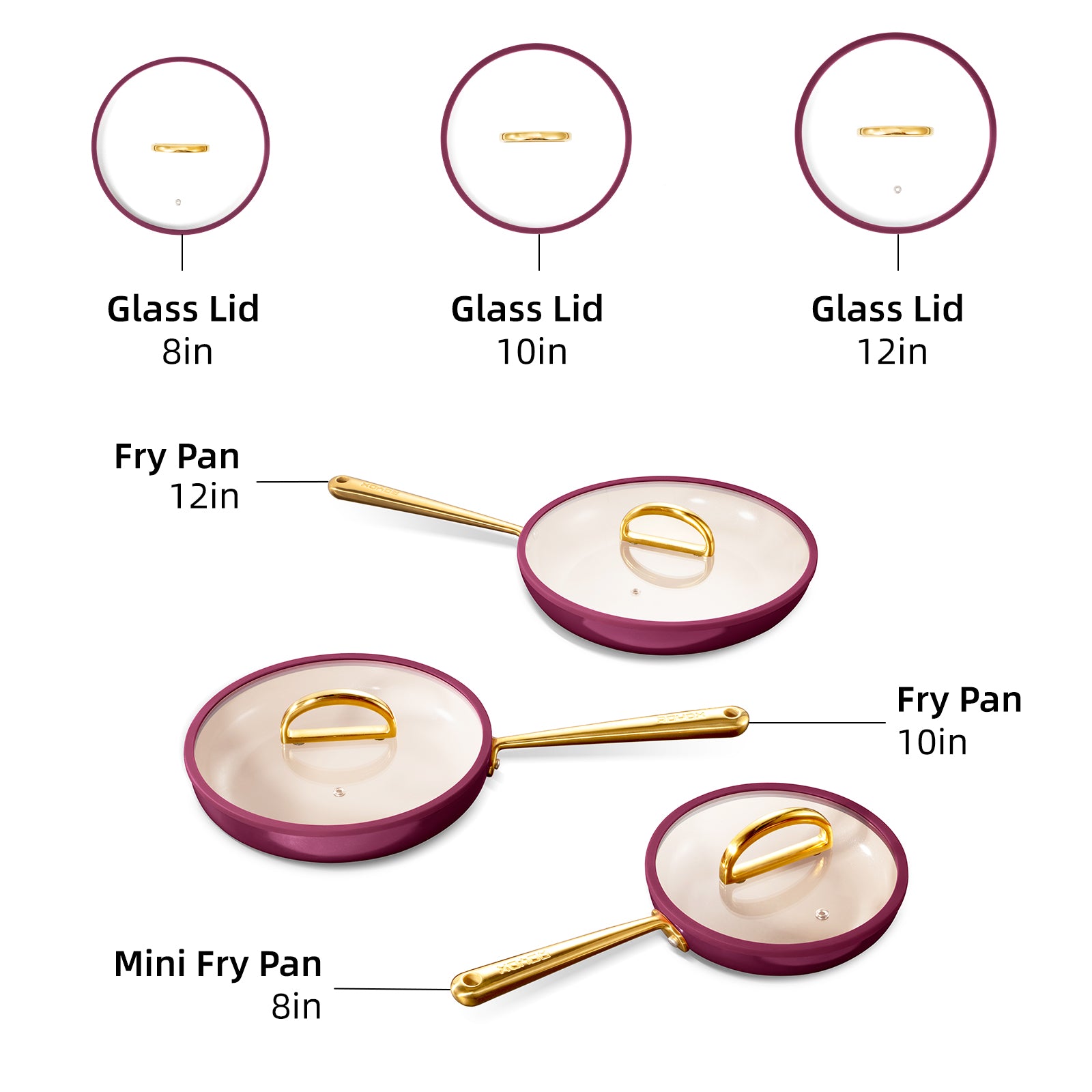 Roydx Palette Series Nonstick Fry Pan Set